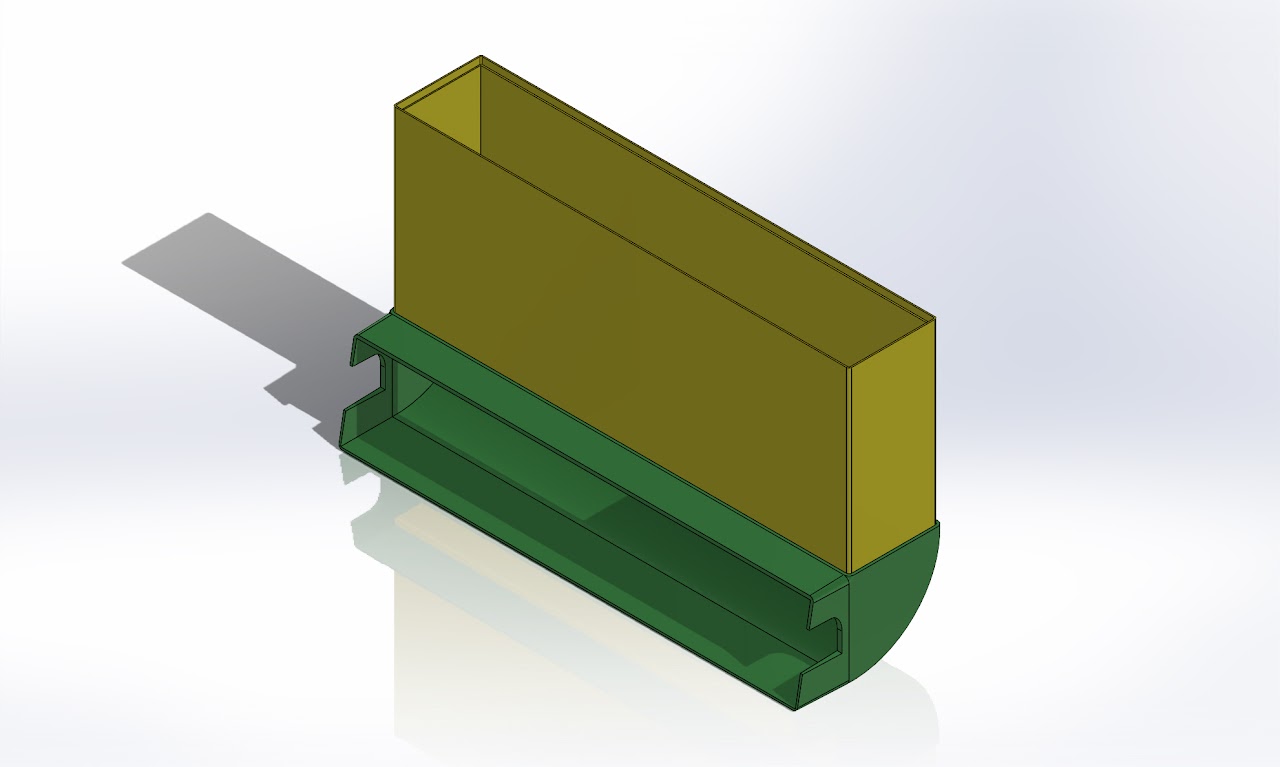 CAD render of two-part vent design